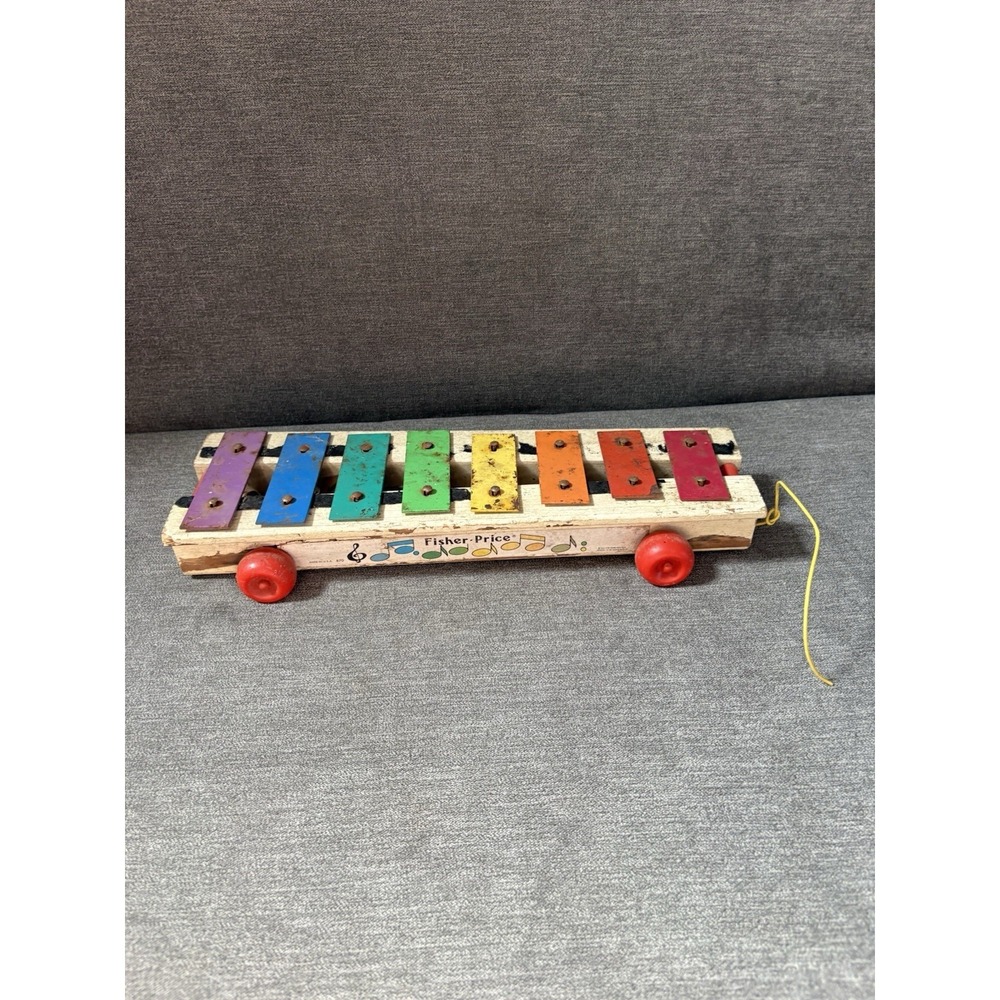 1964 FISHER-PRICE Wood "Pull-A-Tune Xylophone" #870